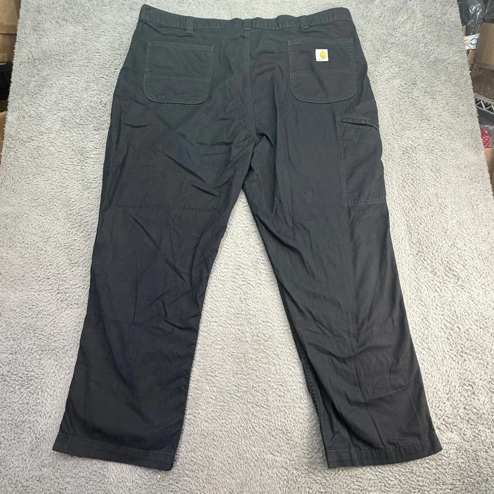 Carhartt Canvas Work Pants Mens 46x30 Black Rugged Flex Relaxed Fit BN2291-M